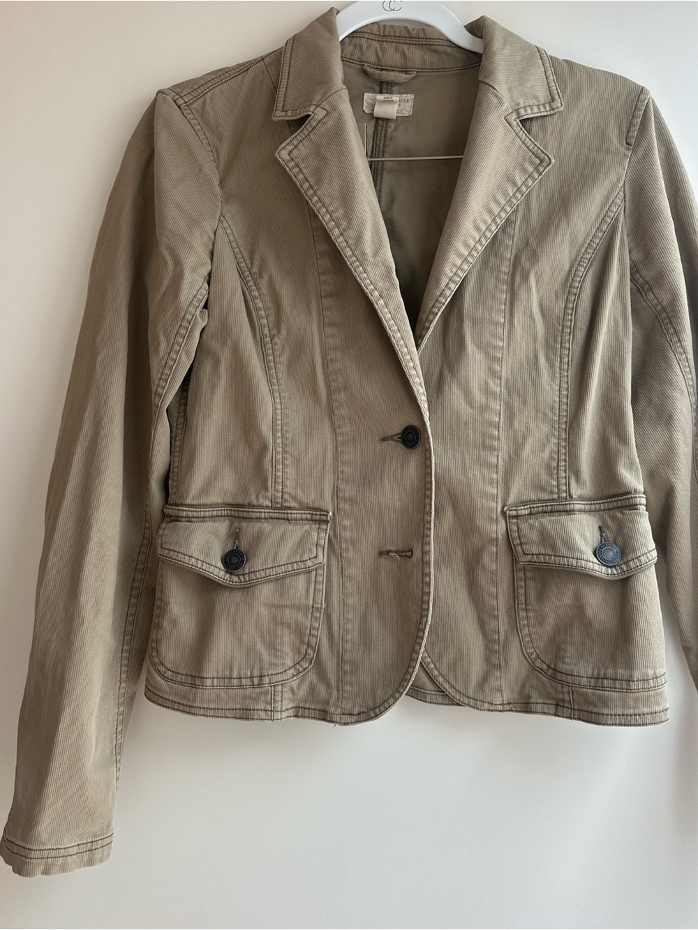 American Eagle Outfitters Khaki Twill Tailored Blazer